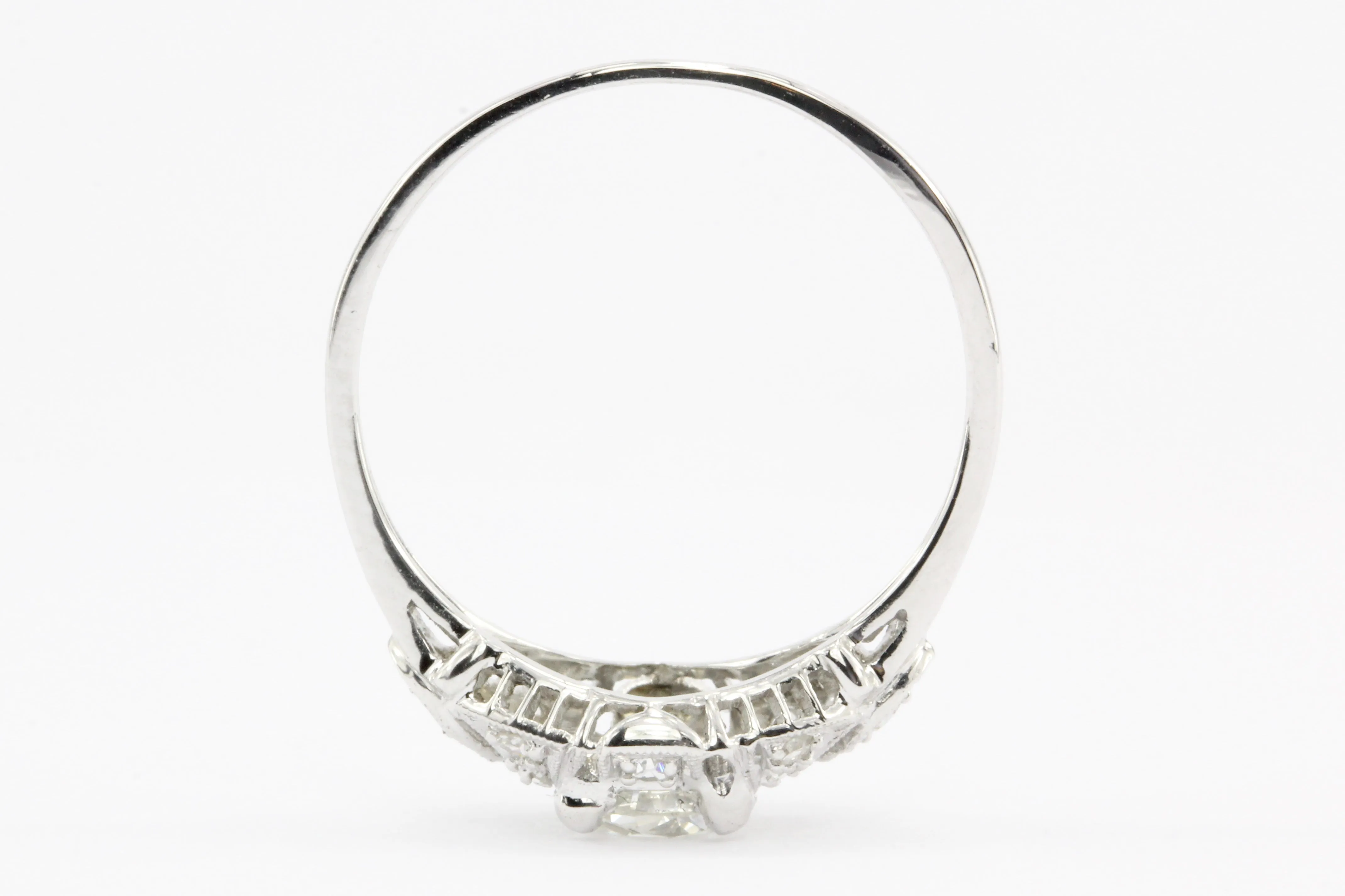 Platinum Art Deco Old European Cut Diamond Engagement Ring c.1920's