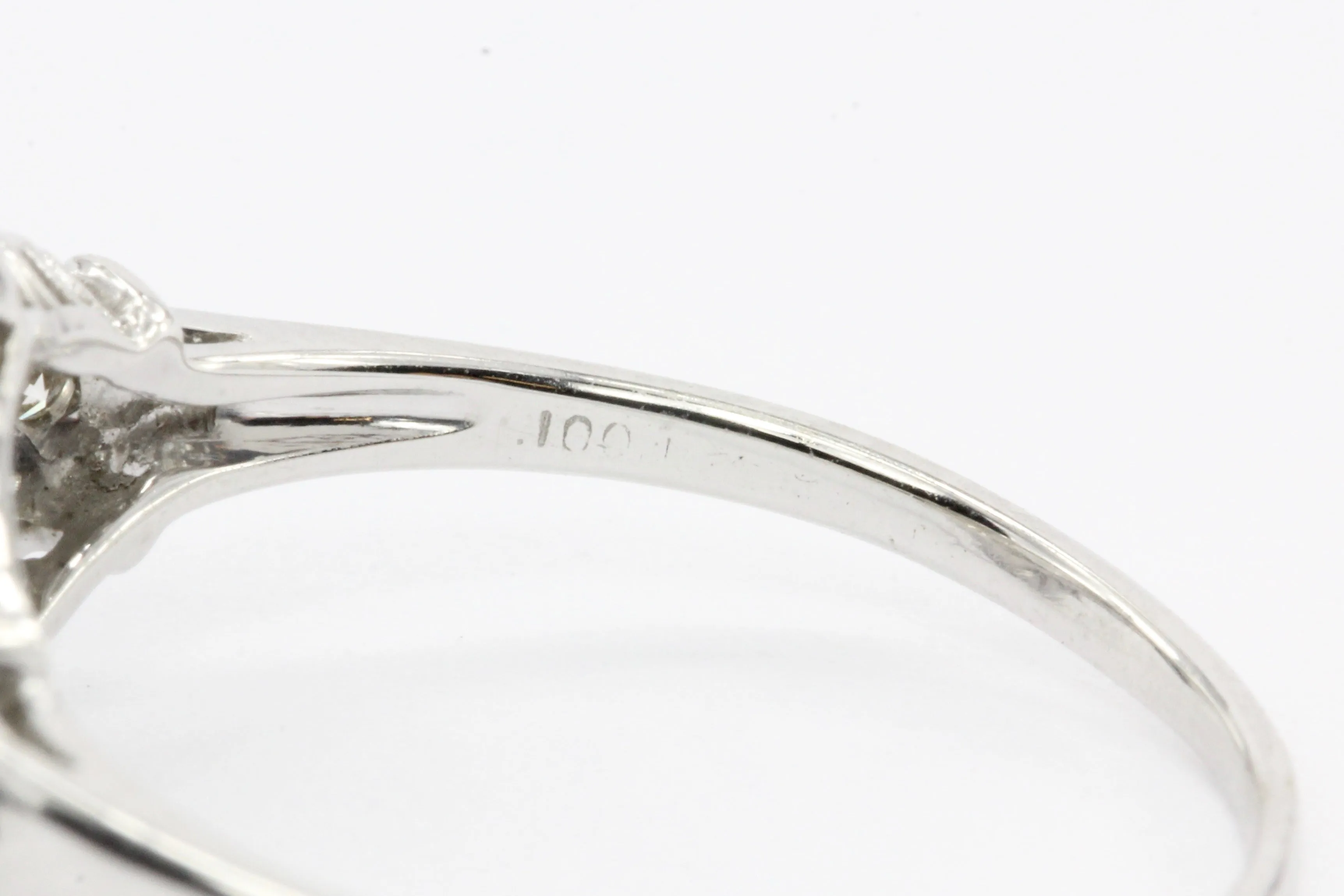 Platinum Art Deco Old European Cut Diamond Engagement Ring c.1920's