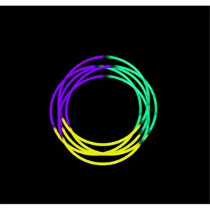 Pop & glow necklace collar, Mardi Gras, box of 50