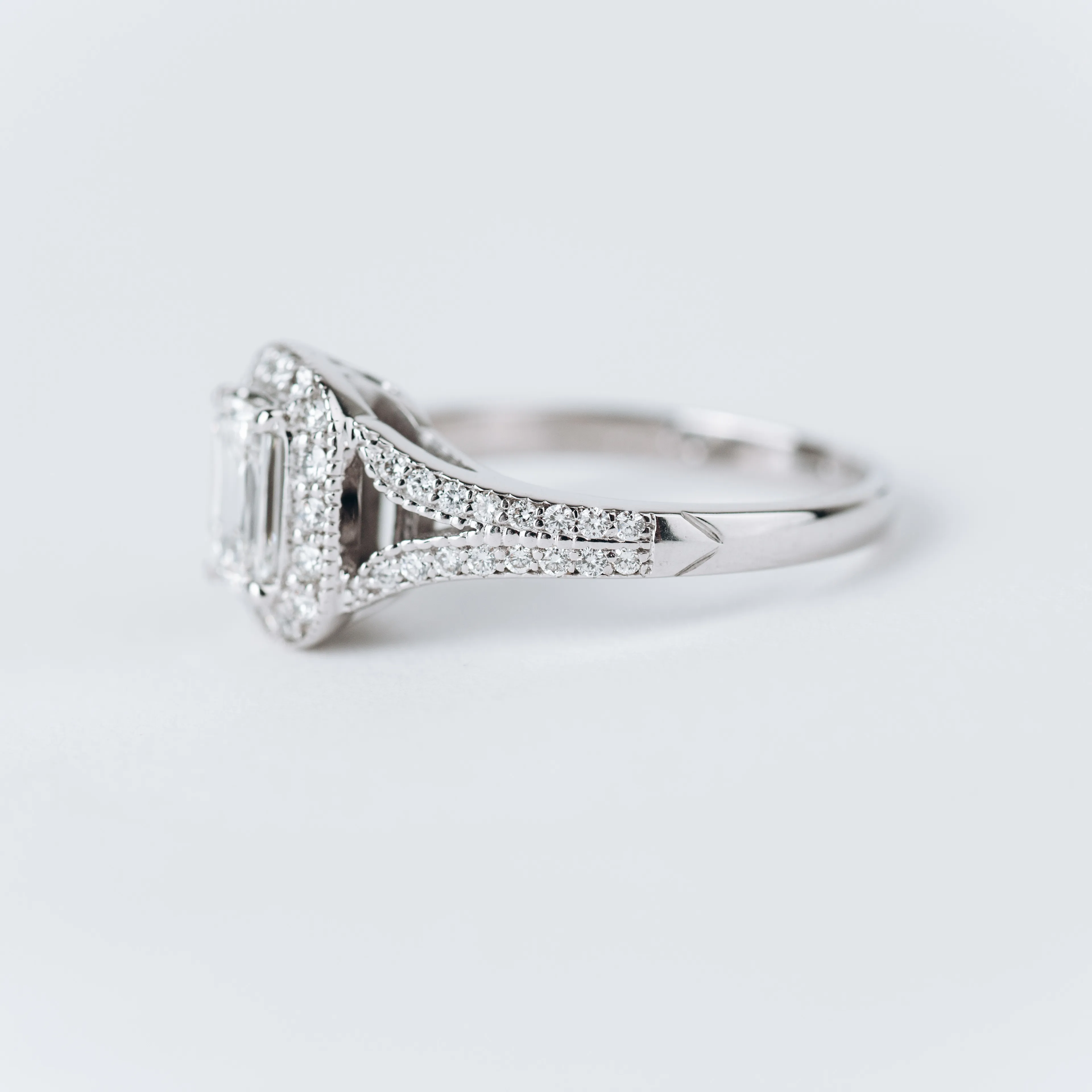 Pre-Owned Criss Cut Halo Engagement Ring