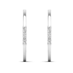 Prong Set 5 Diamond Station Hoop Earrings