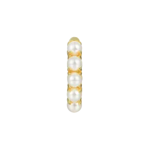 Prong Setting Pearl Hoop Earring - Single