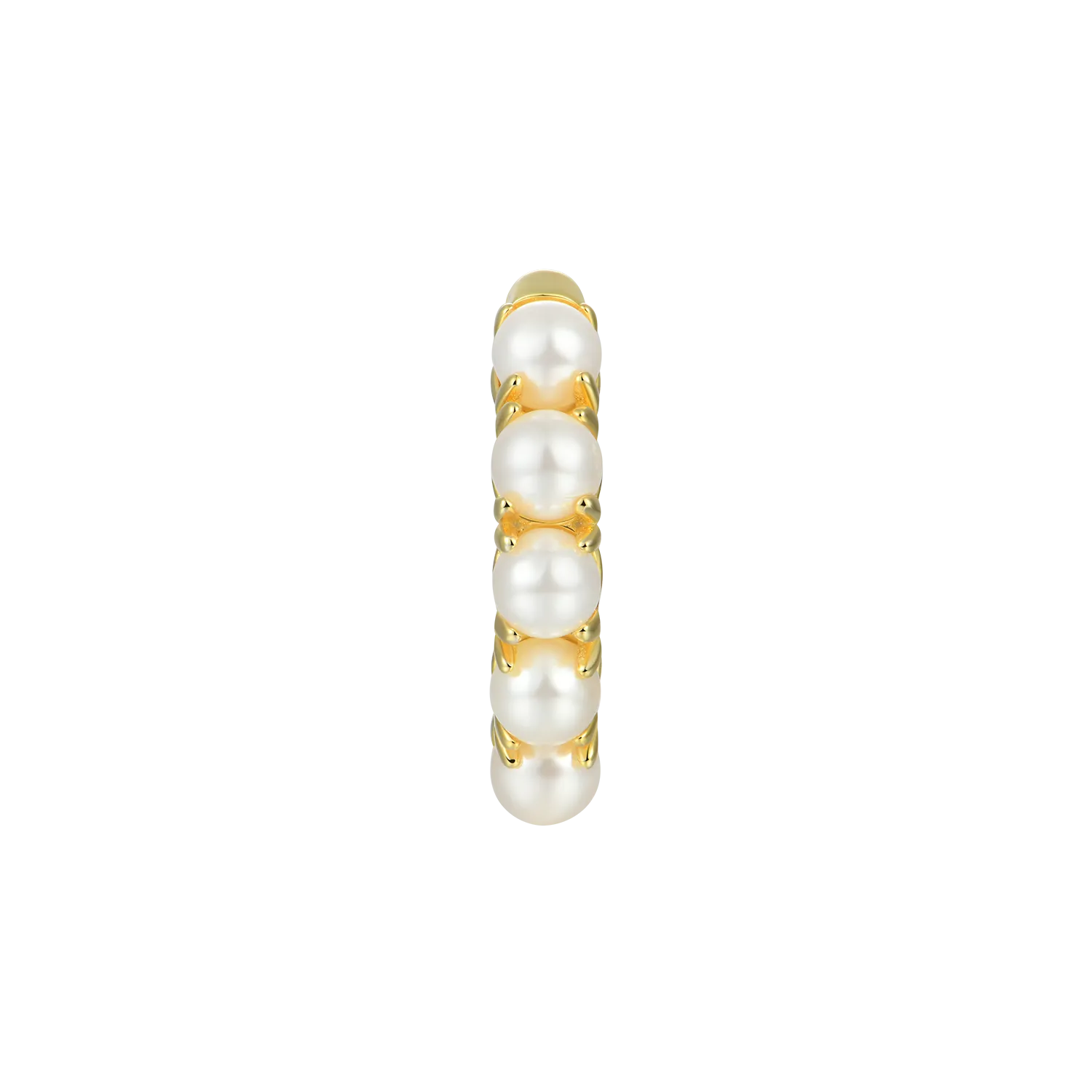 Prong Setting Pearl Hoop Earring - Single