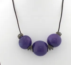 Purple Passion Handmade Hollow Glass Beads spaced with Italian Spring Spacers, Good for Virtual Meetings, Zoom Meetings, Focal Point