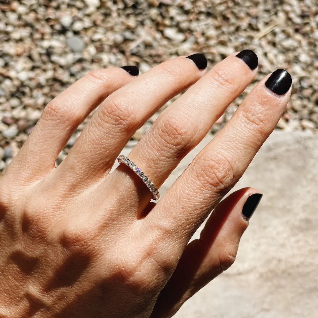 Queen Axis Ring with White Diamonds