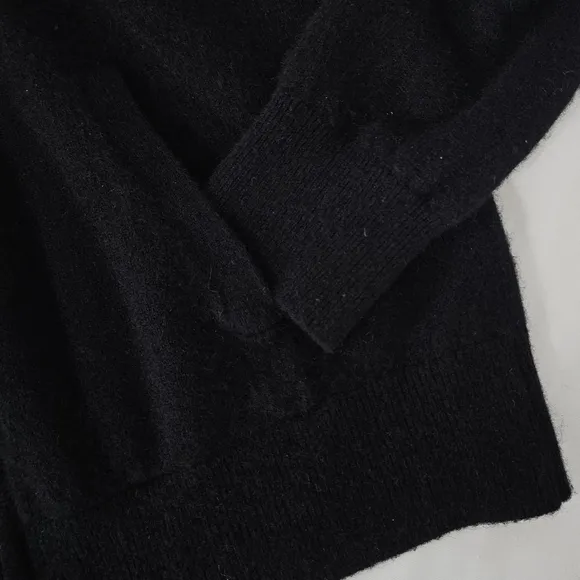 Quince Mongolian Cashmere Full-Zip Hoodie Sweater in Black Size Medium