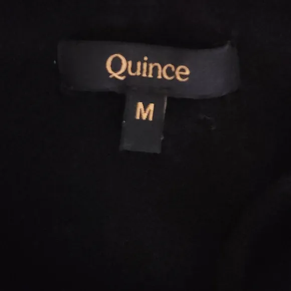 Quince Mongolian Cashmere Full-Zip Hoodie Sweater in Black Size Medium