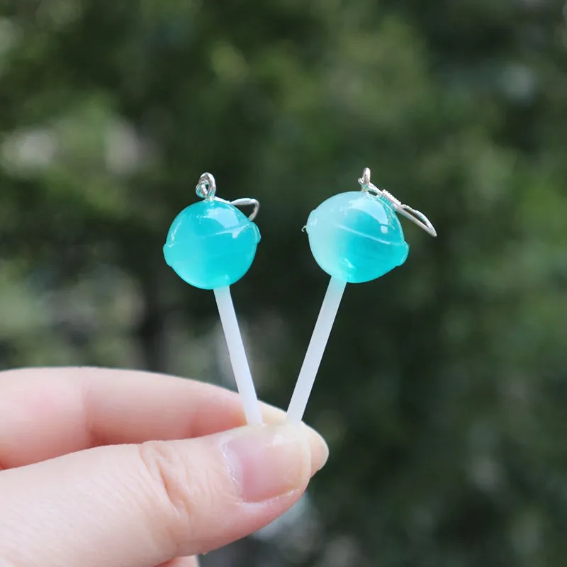 "CUTE SIMULATION LOLLIPOP" PURE SILVER EARRINGS / EAR CLIPS Y042002