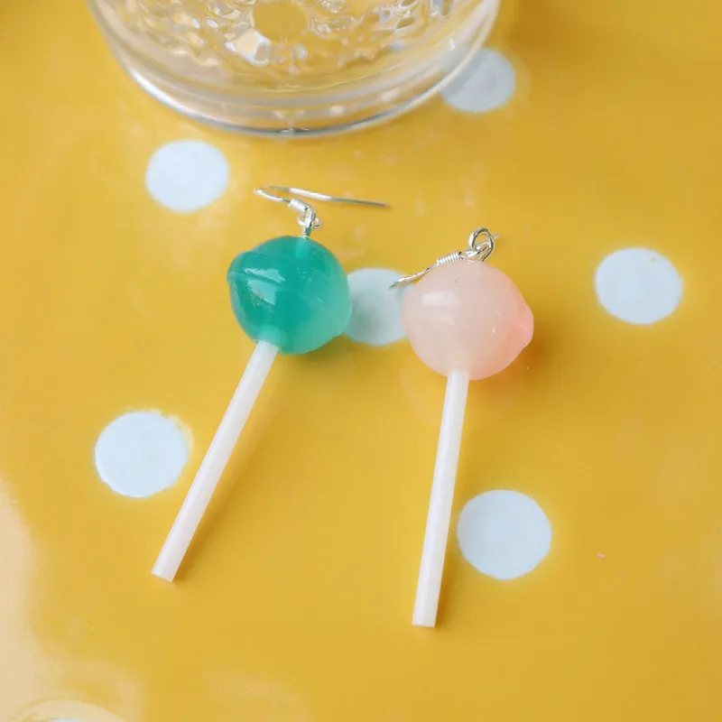 "CUTE SIMULATION LOLLIPOP" PURE SILVER EARRINGS / EAR CLIPS Y042002