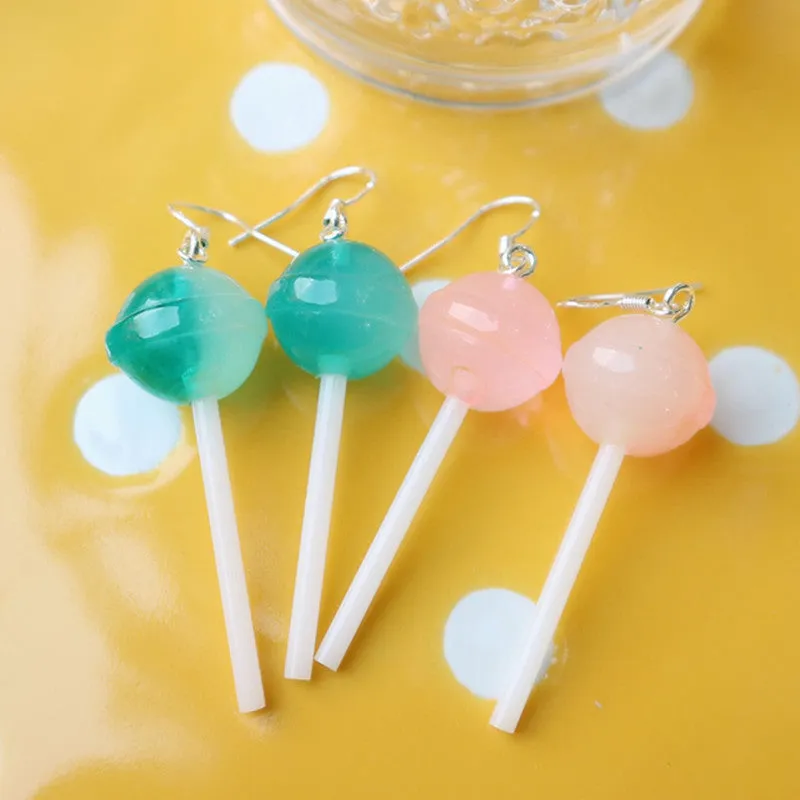 "CUTE SIMULATION LOLLIPOP" PURE SILVER EARRINGS / EAR CLIPS Y042002