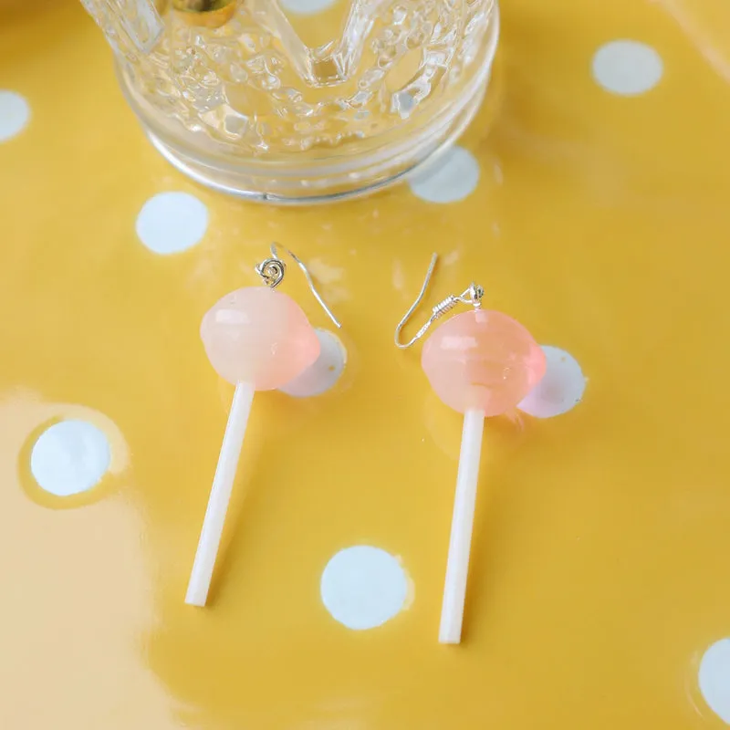 "CUTE SIMULATION LOLLIPOP" PURE SILVER EARRINGS / EAR CLIPS Y042002