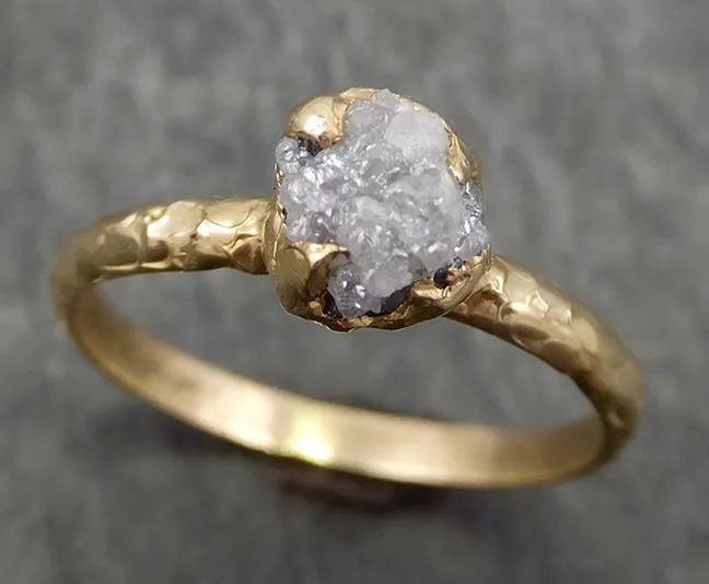 raw diamond engagement ring rough uncut diamond solitaire recycled 14k gold conflict free diamond wedding promise byangeline 0665 Alternative Engagement