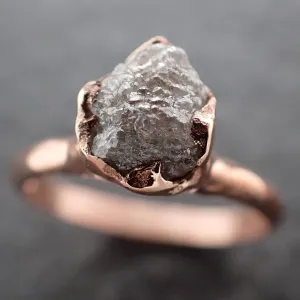 Raw Diamond Engagement Ring Rough Uncut Diamond Solitaire Recycled 14k Rose gold Conflict Free Diamond Wedding Promise 3102