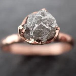 Raw Diamond Engagement Ring Rough Uncut Diamond Solitaire Recycled 14k Rose gold Conflict Free Diamond Wedding Promise 3104