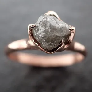 Raw Diamond Engagement Ring Rough Uncut Diamond Solitaire Recycled 14k Rose gold Conflict Free Diamond Wedding Promise 3105