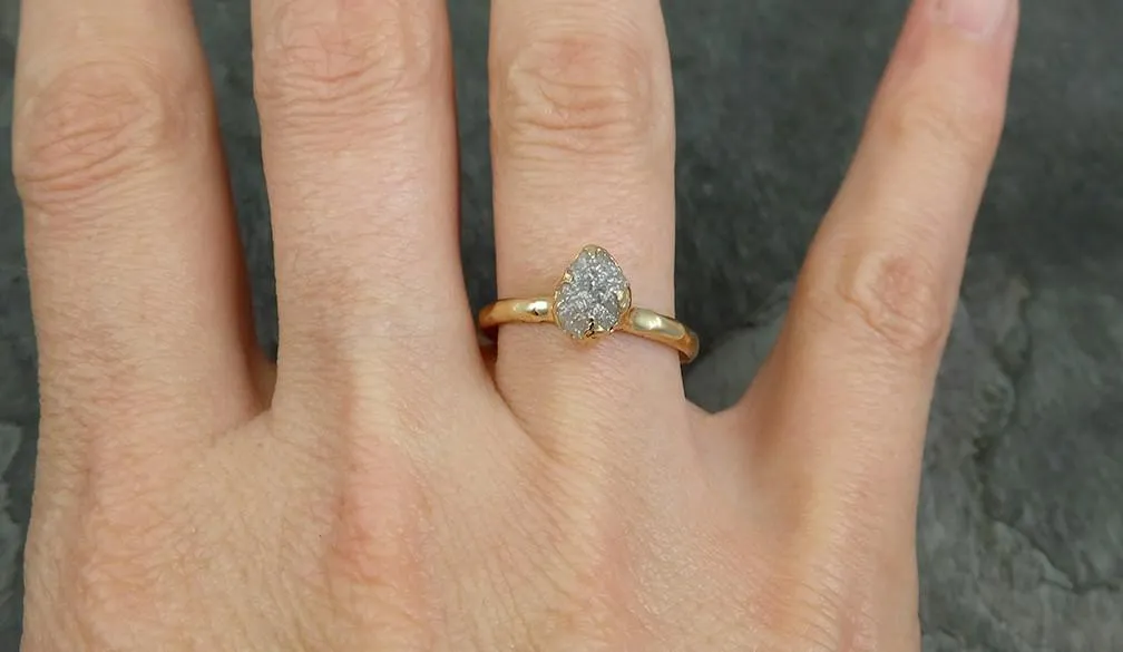 raw diamond engagement ring rough uncut diamond solitaire recycled 14k yellow gold conflict free diamond wedding promise 0634 Alternative Engagement