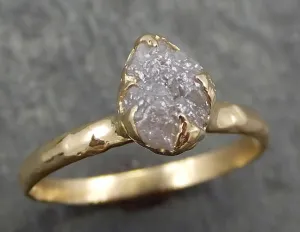 raw diamond engagement ring rough uncut diamond solitaire recycled 14k yellow gold conflict free diamond wedding promise 0634 Alternative Engagement