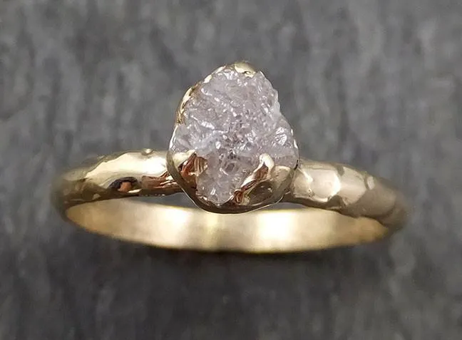 raw diamond engagement ring rough uncut diamond solitaire recycled 14k yellow gold conflict free diamond wedding promise byangeline 0411 Alternative Engagement