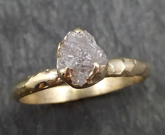 raw diamond engagement ring rough uncut diamond solitaire recycled 14k yellow gold conflict free diamond wedding promise byangeline 0411 Alternative Engagement