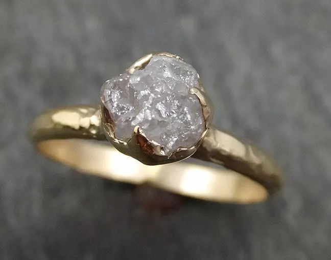 raw diamond engagement ring rough uncut diamond solitaire recycled 14k yellow gold conflict free diamond wedding promise byangeline 0425 Alternative Engagement