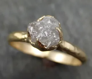 raw diamond engagement ring rough uncut diamond solitaire recycled 14k yellow gold conflict free diamond wedding promise byangeline 0425 Alternative Engagement