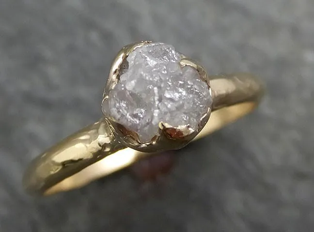 raw diamond engagement ring rough uncut diamond solitaire recycled 14k yellow gold conflict free diamond wedding promise byangeline 0425 Alternative Engagement