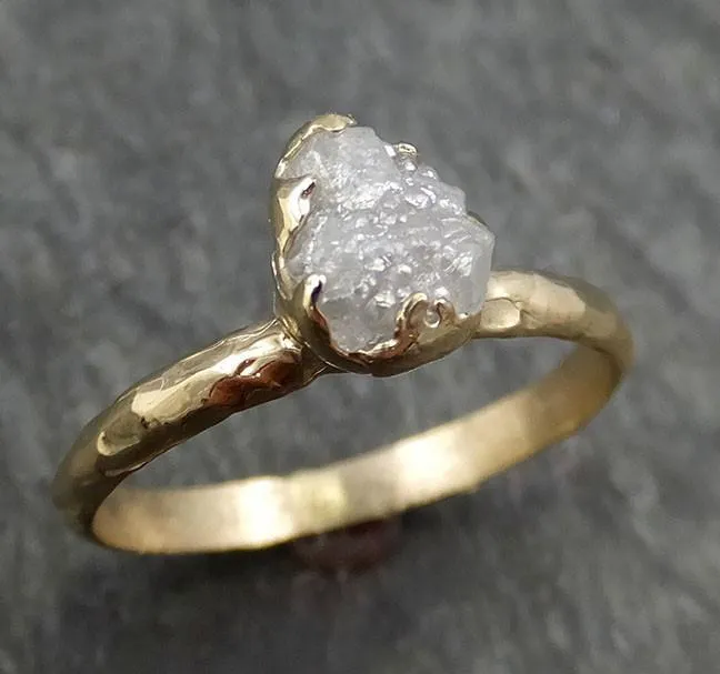 raw diamond engagement ring rough uncut diamond solitaire recycled 14k yellow gold conflict free diamond wedding promise byangeline 0426 Alternative Engagement