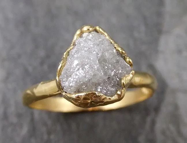 raw diamond engagement ring rough uncut diamond solitaire recycled 18k yellow gold conflict free diamond wedding promise 1312 Alternative Engagement