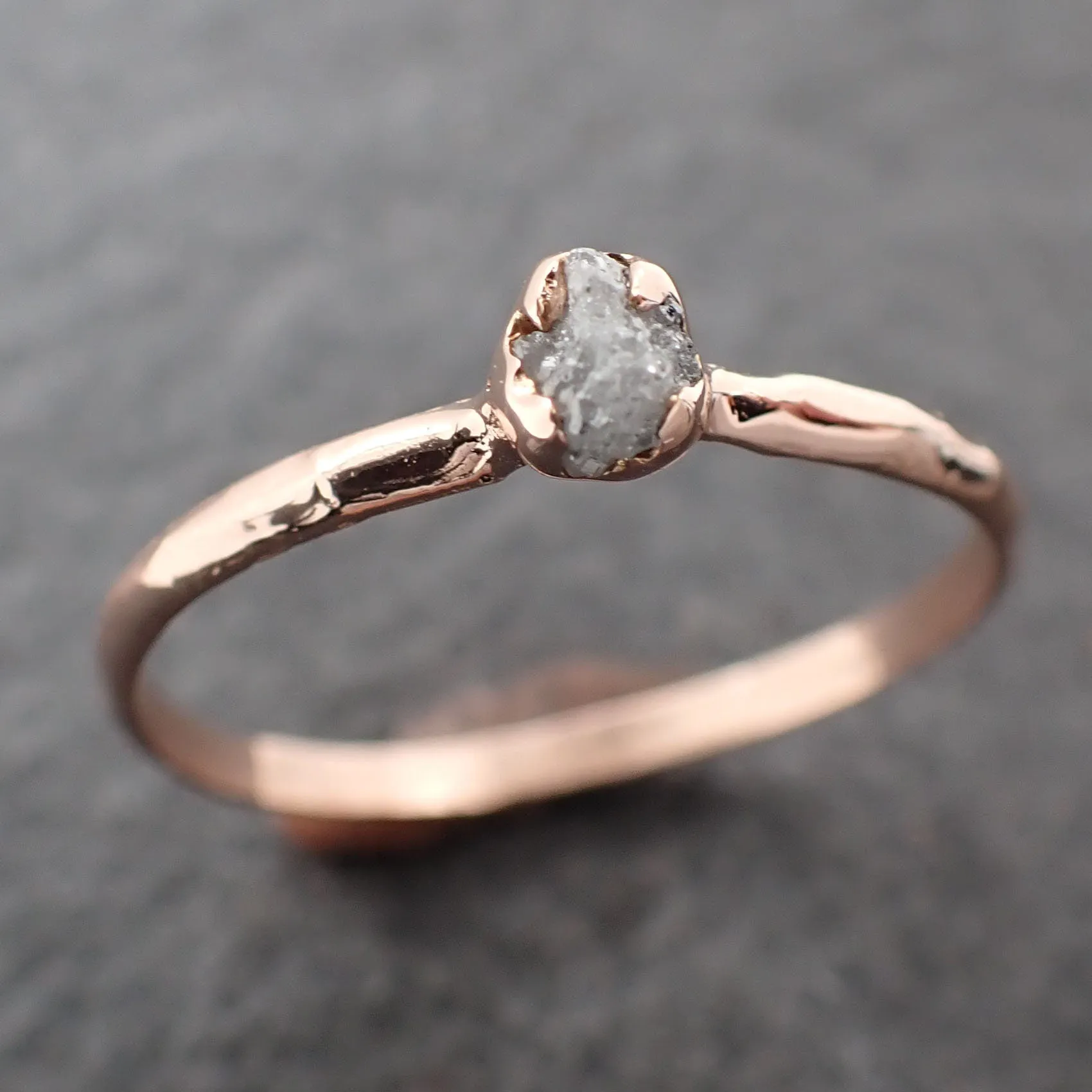 raw rough dainty diamond engagement ring rough diamond solitaire 14k rose gold conflict free diamond wedding promise byangeline 3029 Alternative Engagement