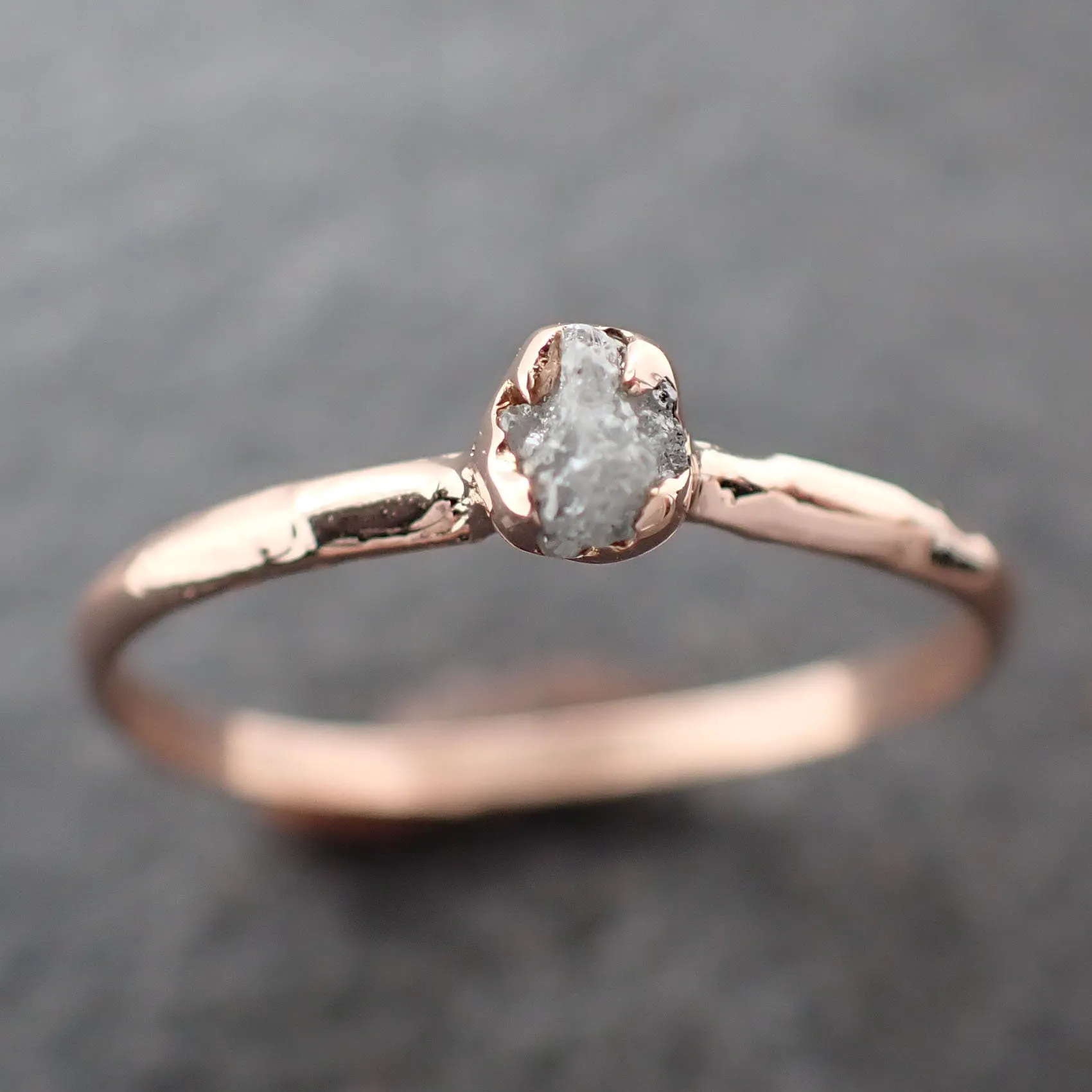 raw rough dainty diamond engagement ring rough diamond solitaire 14k rose gold conflict free diamond wedding promise byangeline 3029 Alternative Engagement