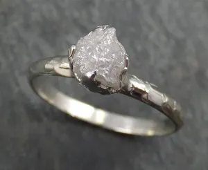 raw rough uncut diamond engagement ring rough diamond solitaire 14k white gold conflict free diamond wedding promise byangeline 0359 Alternative Engagement
