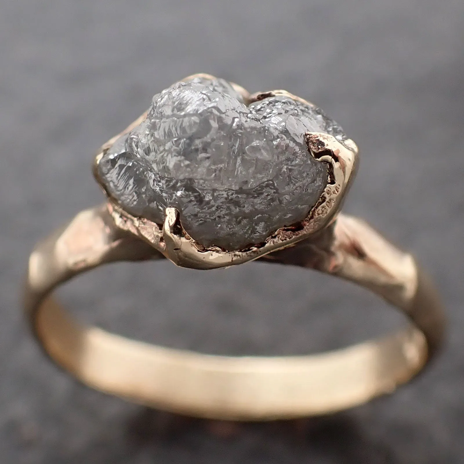 Raw Rough UnCut Diamond Engagement Ring Rough Diamond Solitaire Recycled 14k gold Conflict Free Diamond Wedding byAngeline 3206