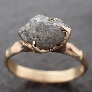 Raw Rough UnCut Diamond Engagement Ring Rough Diamond Solitaire Recycled 14k gold Conflict Free Diamond Wedding byAngeline 3206