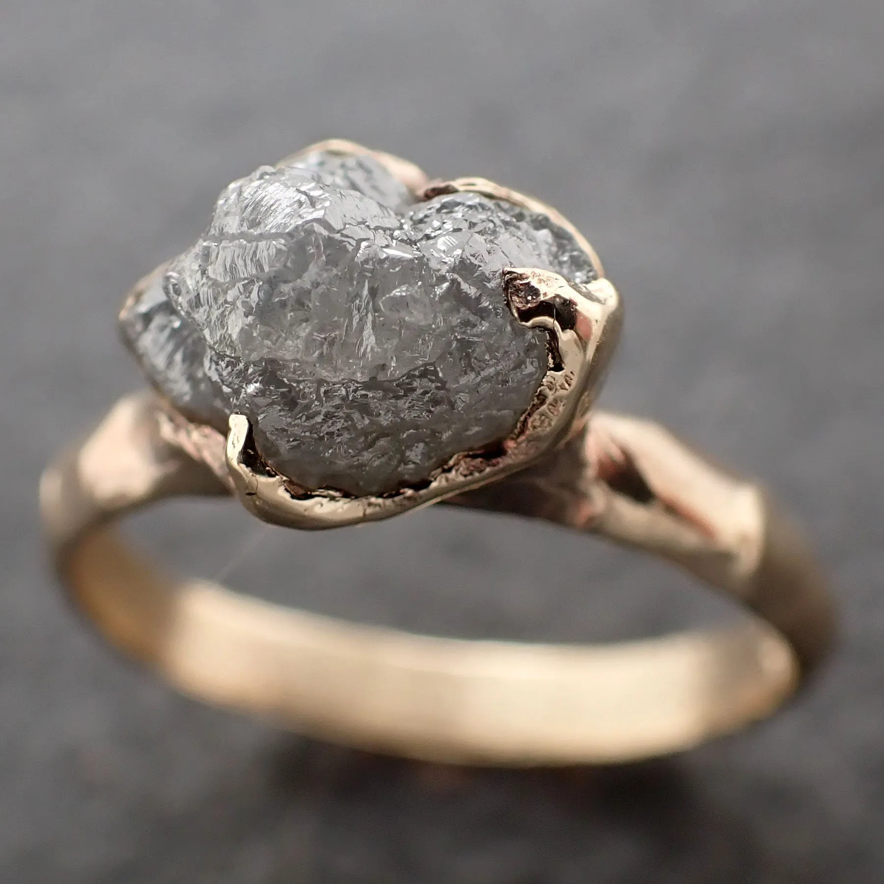Raw Rough UnCut Diamond Engagement Ring Rough Diamond Solitaire Recycled 14k gold Conflict Free Diamond Wedding byAngeline 3206