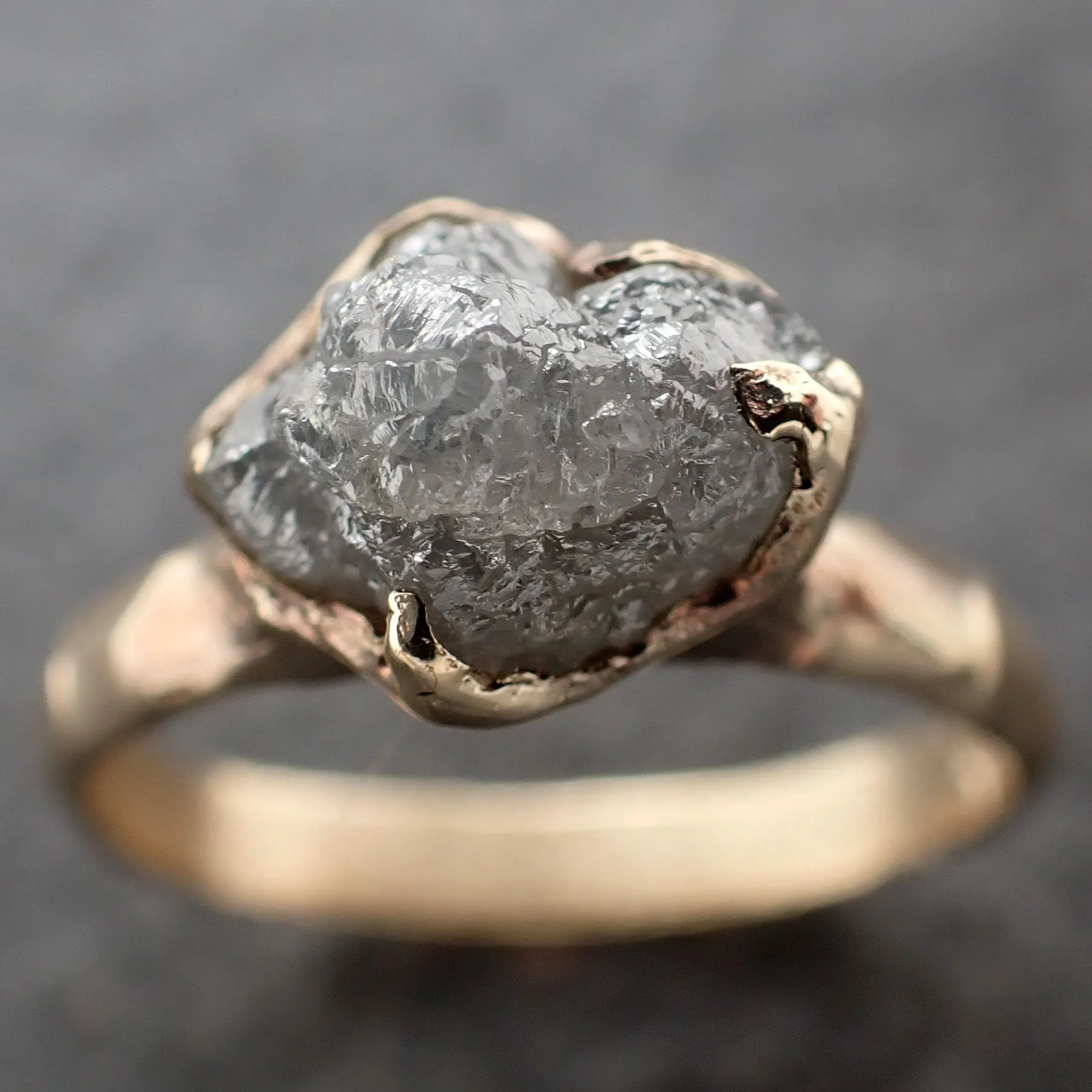 Raw Rough UnCut Diamond Engagement Ring Rough Diamond Solitaire Recycled 14k gold Conflict Free Diamond Wedding byAngeline 3206