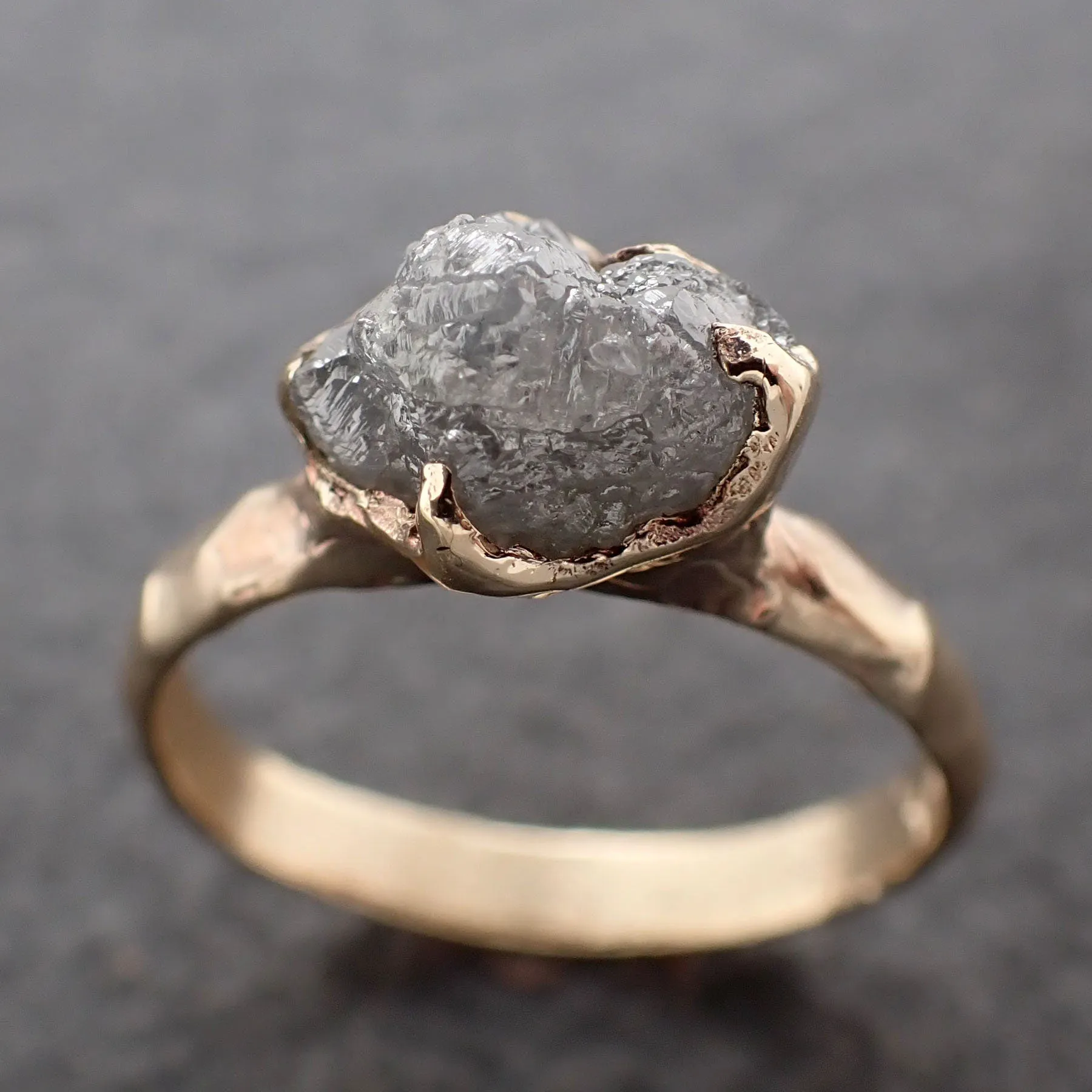 Raw Rough UnCut Diamond Engagement Ring Rough Diamond Solitaire Recycled 14k gold Conflict Free Diamond Wedding byAngeline 3206