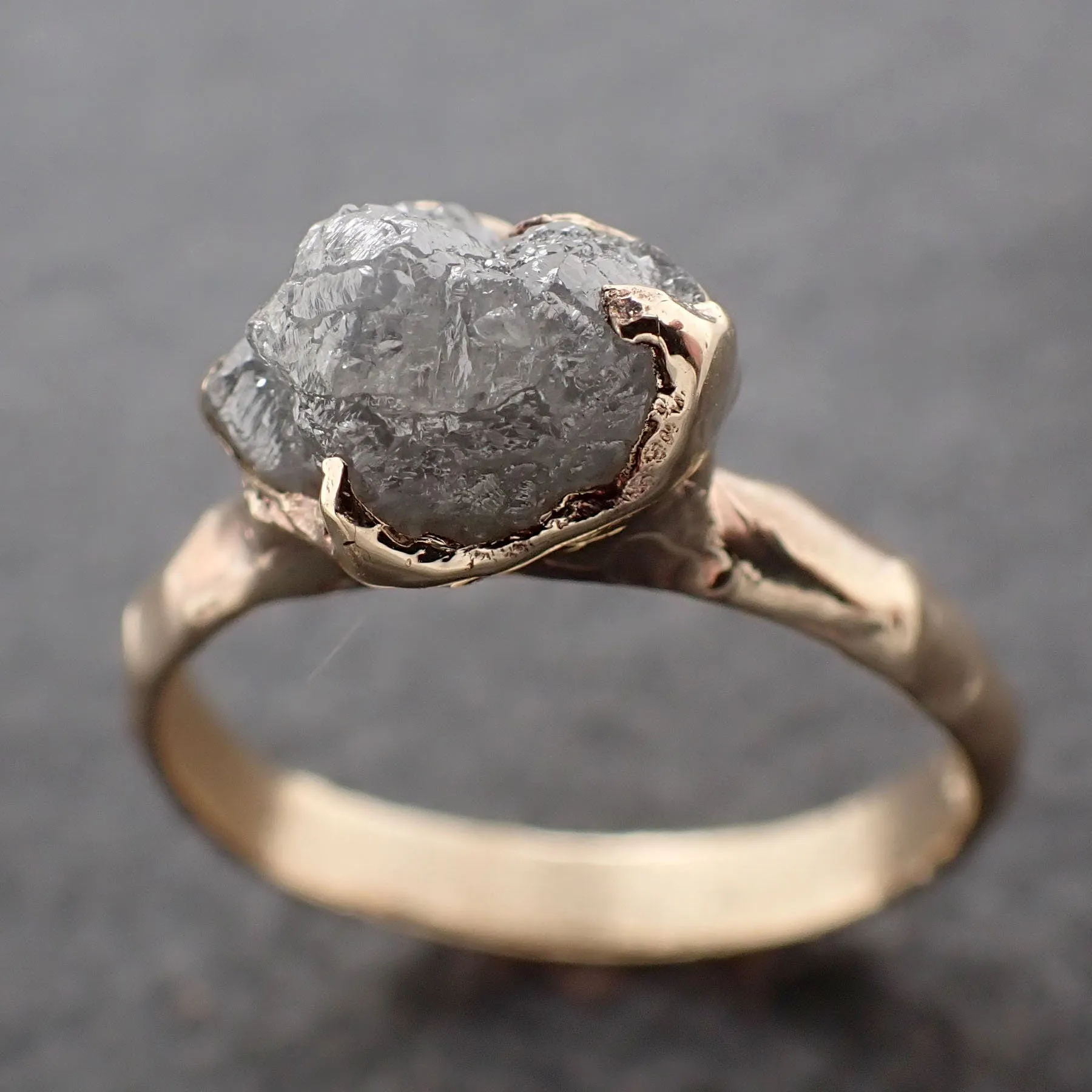 Raw Rough UnCut Diamond Engagement Ring Rough Diamond Solitaire Recycled 14k gold Conflict Free Diamond Wedding byAngeline 3206
