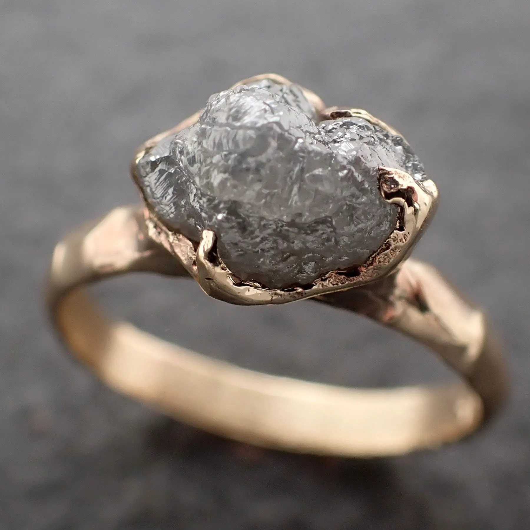 Raw Rough UnCut Diamond Engagement Ring Rough Diamond Solitaire Recycled 14k gold Conflict Free Diamond Wedding byAngeline 3206