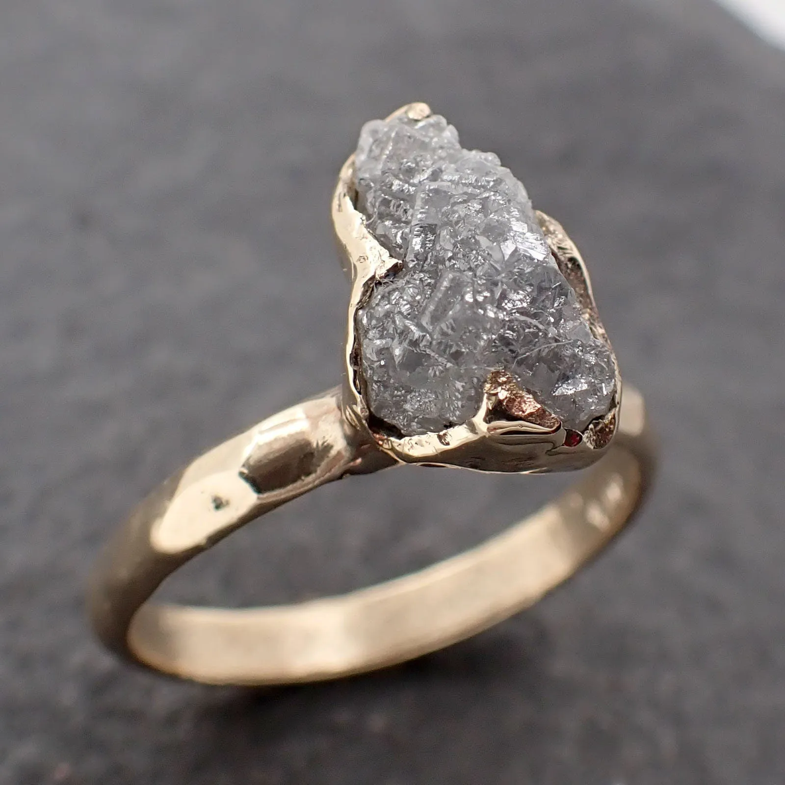 raw rough uncut diamond engagement ring rough diamond solitaire recycled 14k yellow gold conflict free diamond wedding byangeline 3208 Alternative Engagement