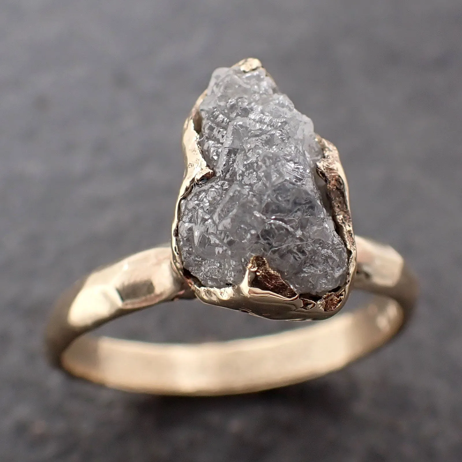 raw rough uncut diamond engagement ring rough diamond solitaire recycled 14k yellow gold conflict free diamond wedding byangeline 3208 Alternative Engagement