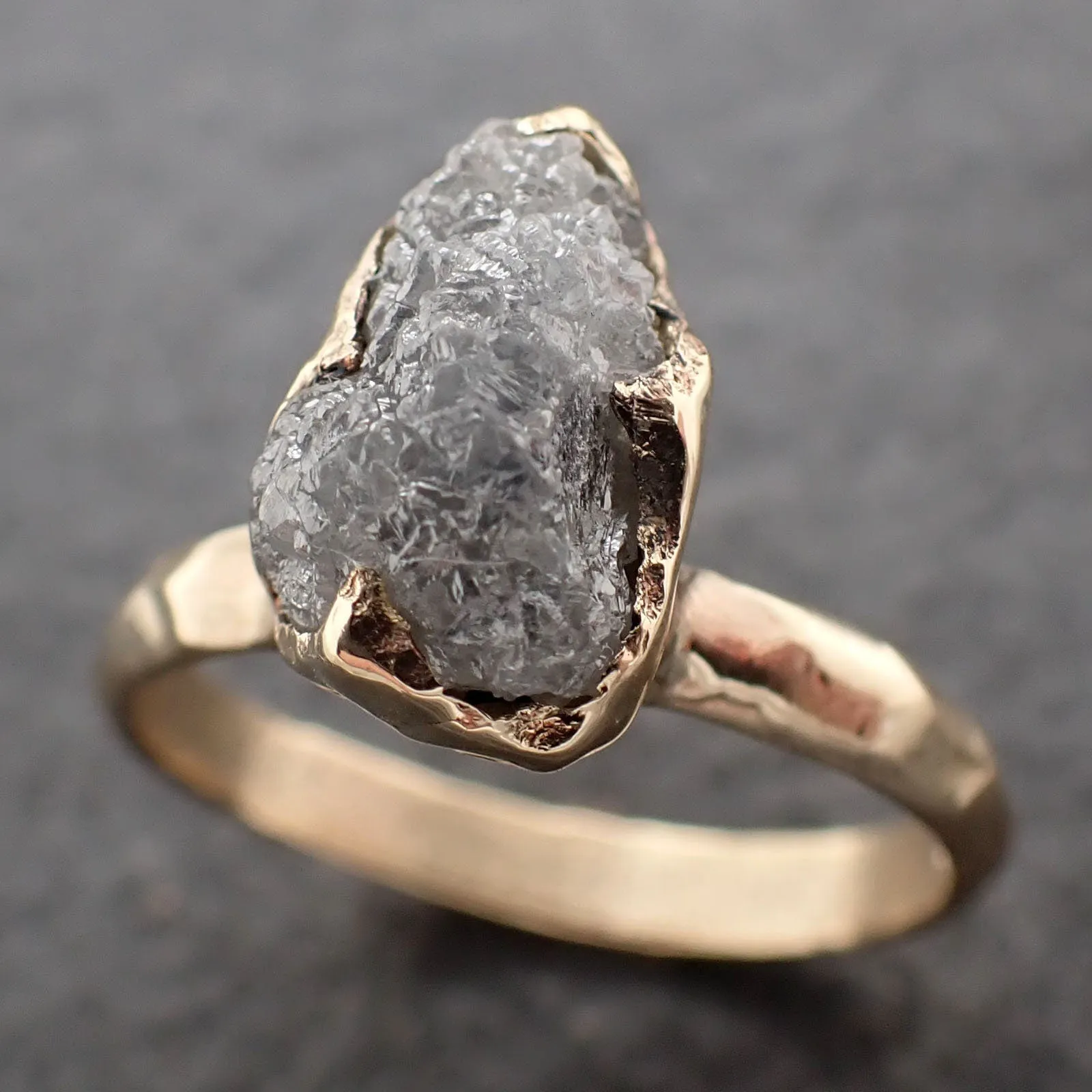 raw rough uncut diamond engagement ring rough diamond solitaire recycled 14k yellow gold conflict free diamond wedding byangeline 3208 Alternative Engagement
