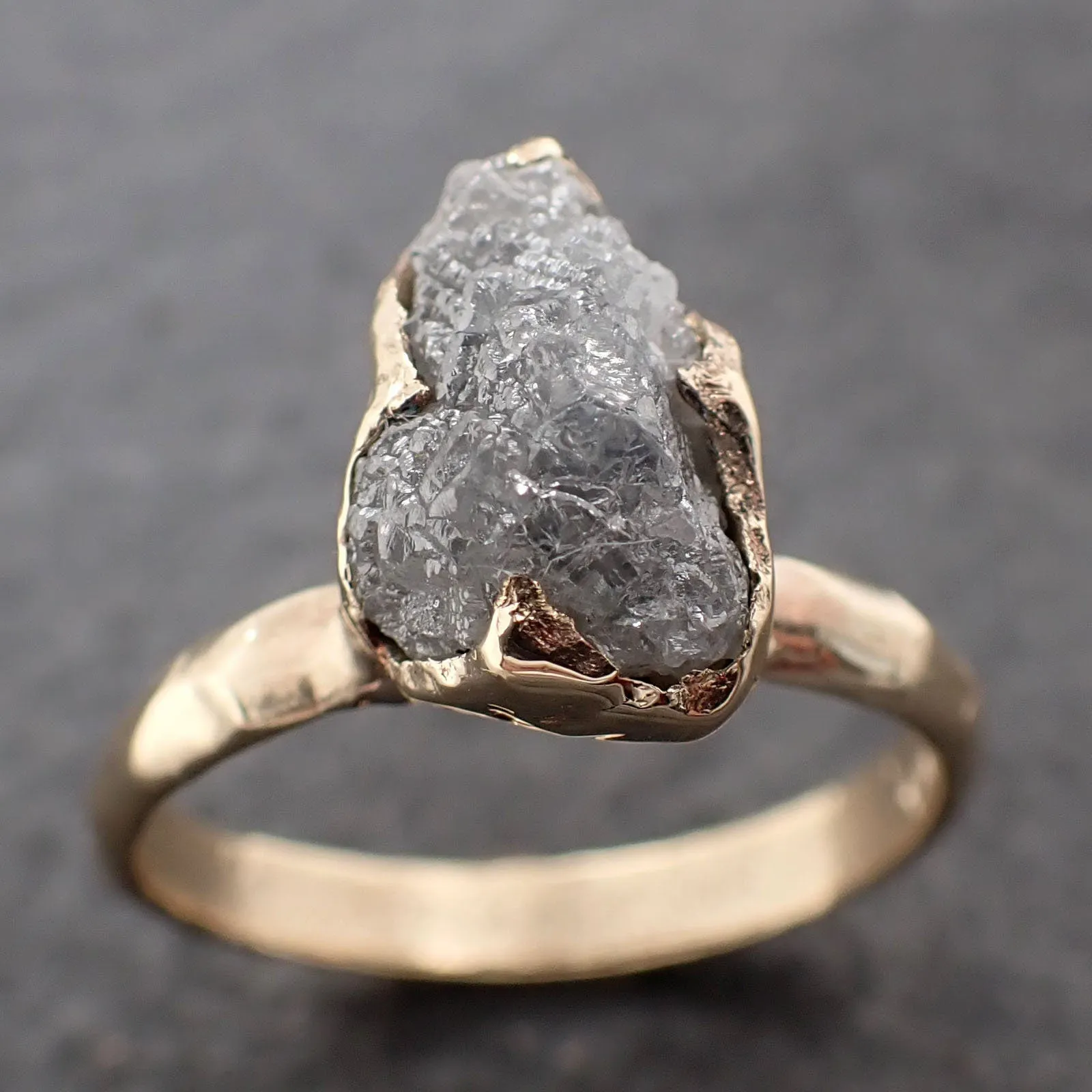 raw rough uncut diamond engagement ring rough diamond solitaire recycled 14k yellow gold conflict free diamond wedding byangeline 3208 Alternative Engagement