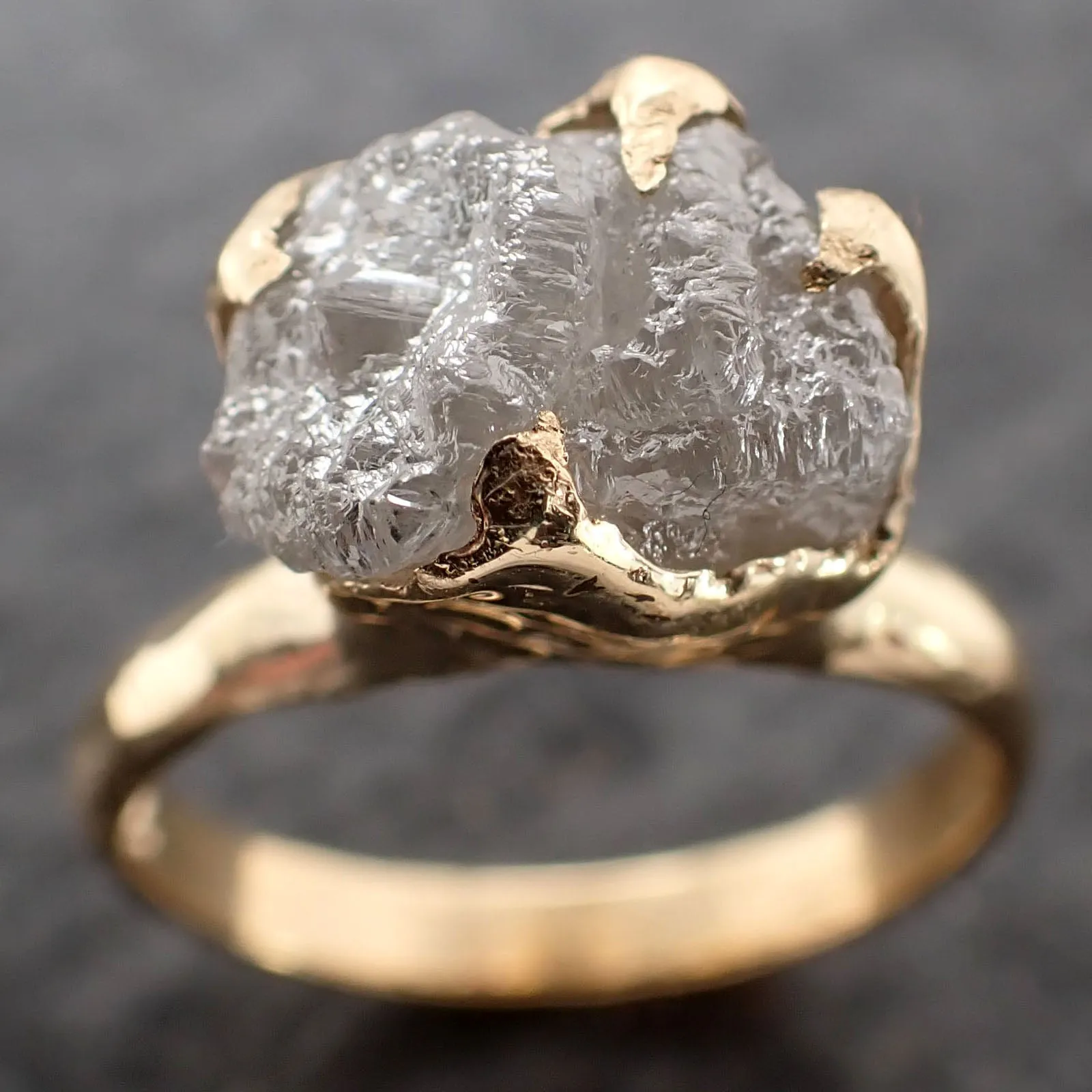 Raw Rough UnCut Diamond Engagement Ring Rough Diamond Solitaire Recycled 18k gold Conflict Free Diamond Wedding Promise byAngeline 2754