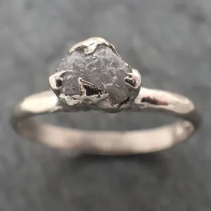 raw rough uncut diamond engagement ring solitaire 14k white gold conflict free diamond wedding promise 2325 Alternative Engagement