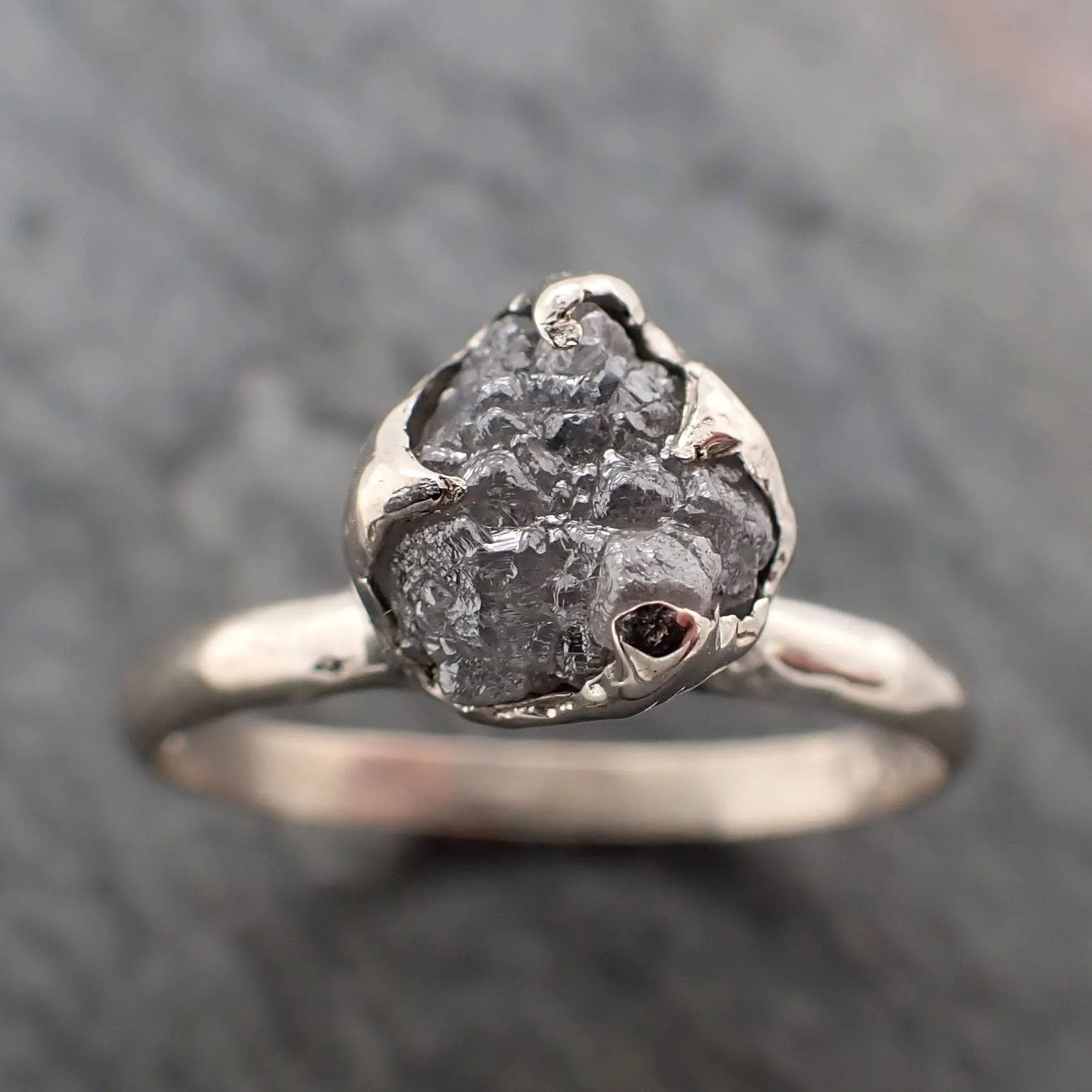 raw rough uncut diamond engagement ring solitaire 14k white gold conflict free diamond wedding promise 2330 Alternative Engagement