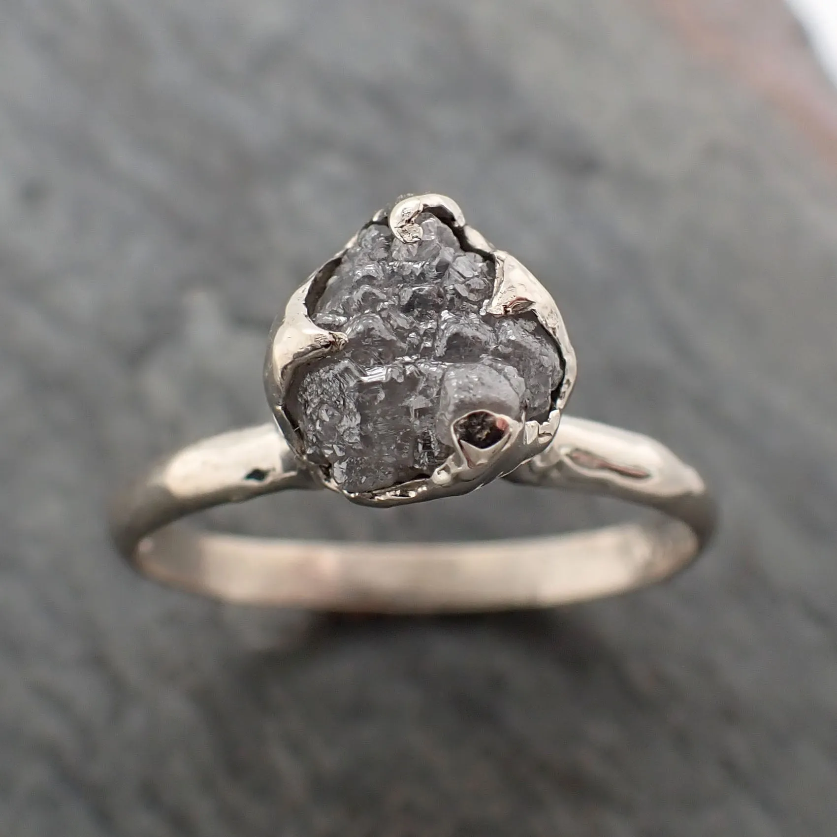 raw rough uncut diamond engagement ring solitaire 14k white gold conflict free diamond wedding promise 2330 Alternative Engagement