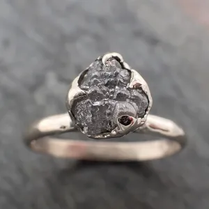 raw rough uncut diamond engagement ring solitaire 14k white gold conflict free diamond wedding promise 2330 Alternative Engagement