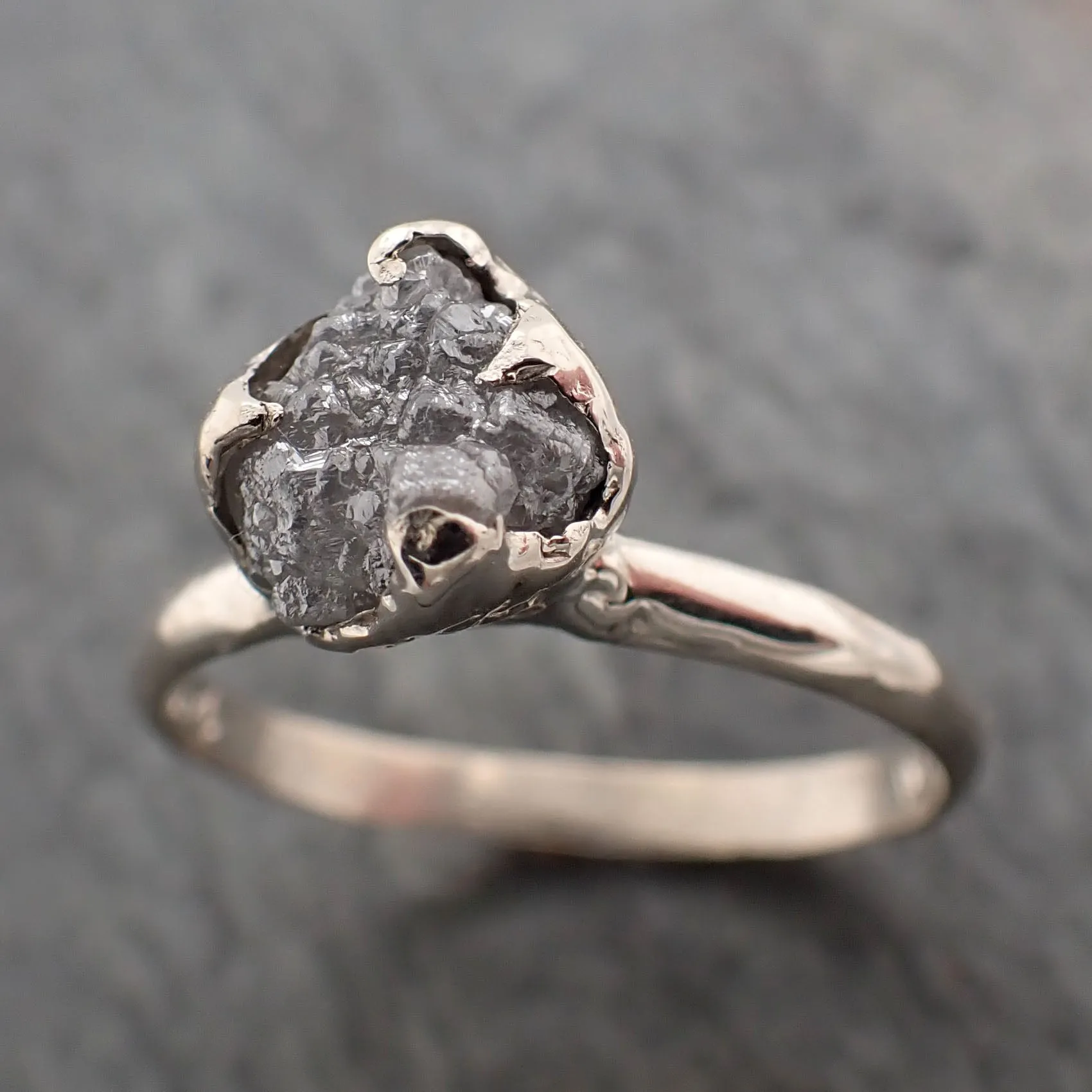raw rough uncut diamond engagement ring solitaire 14k white gold conflict free diamond wedding promise 2330 Alternative Engagement