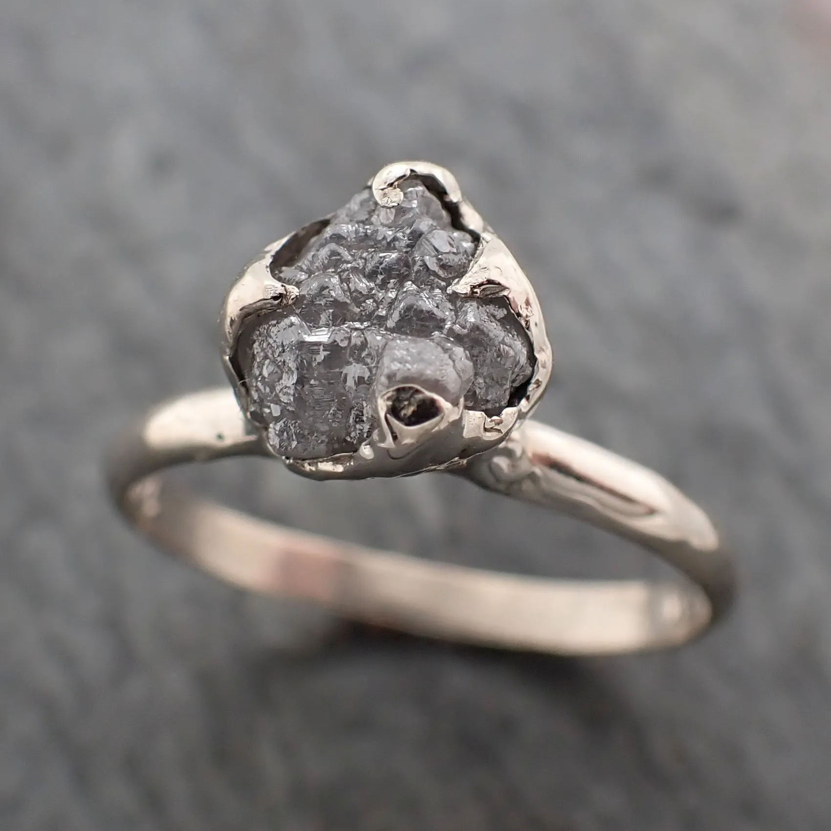 raw rough uncut diamond engagement ring solitaire 14k white gold conflict free diamond wedding promise 2330 Alternative Engagement