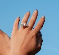 Real Pearl flower ring White